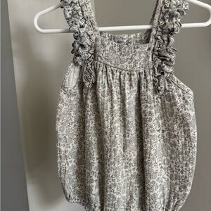 Quincy Mae Gray Floral Bodysuit